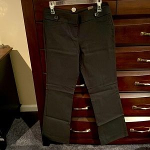 Thin pinstripe black dress pants